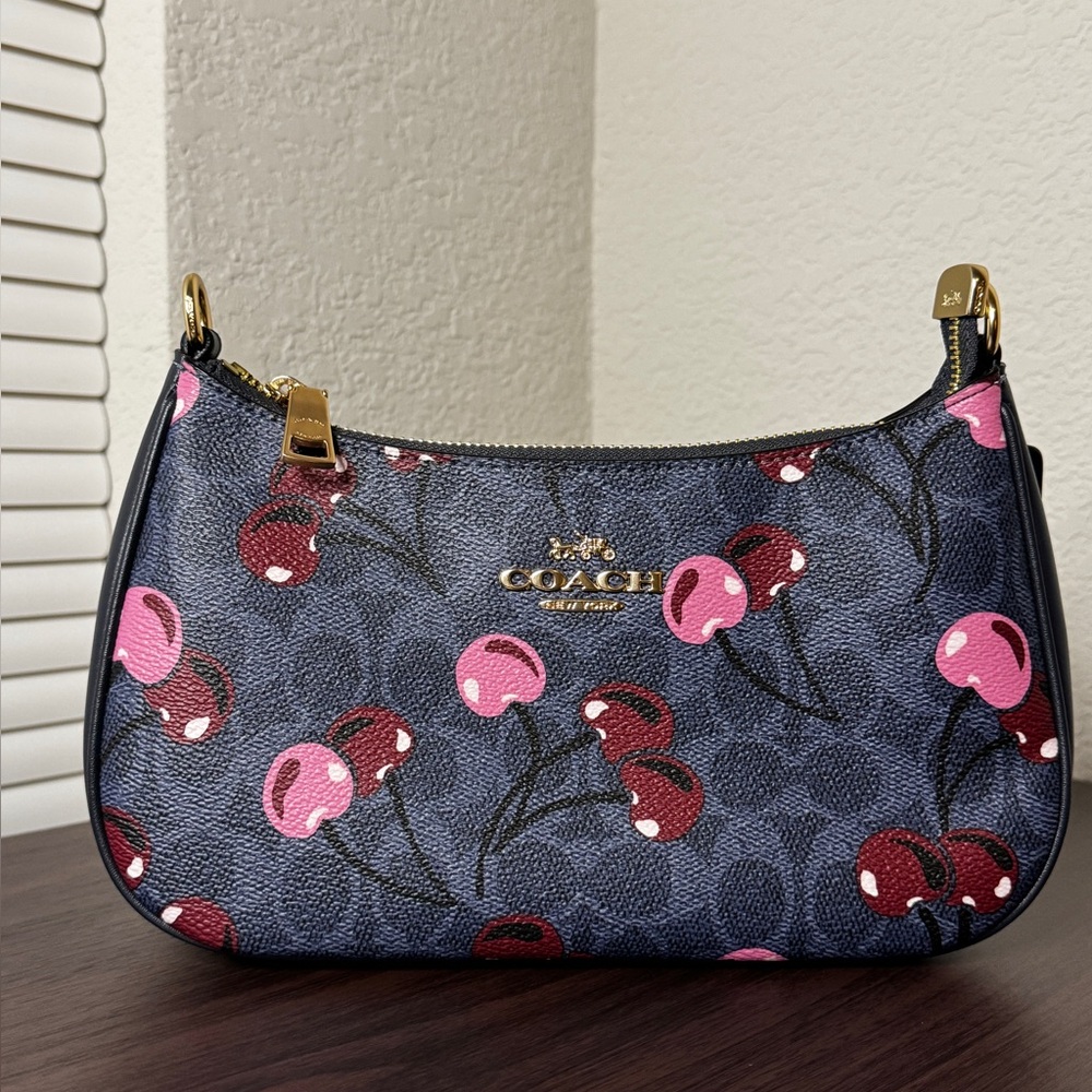 Coach Teri Shoulder Bag In Signature Canvas With Cherry Print